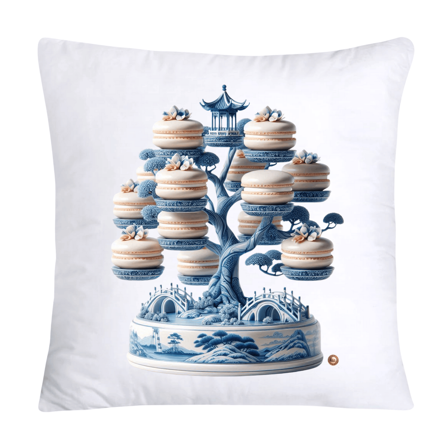 Blue Willow 18x18 Adorable Macaroon Throw Pillow Covers-2335