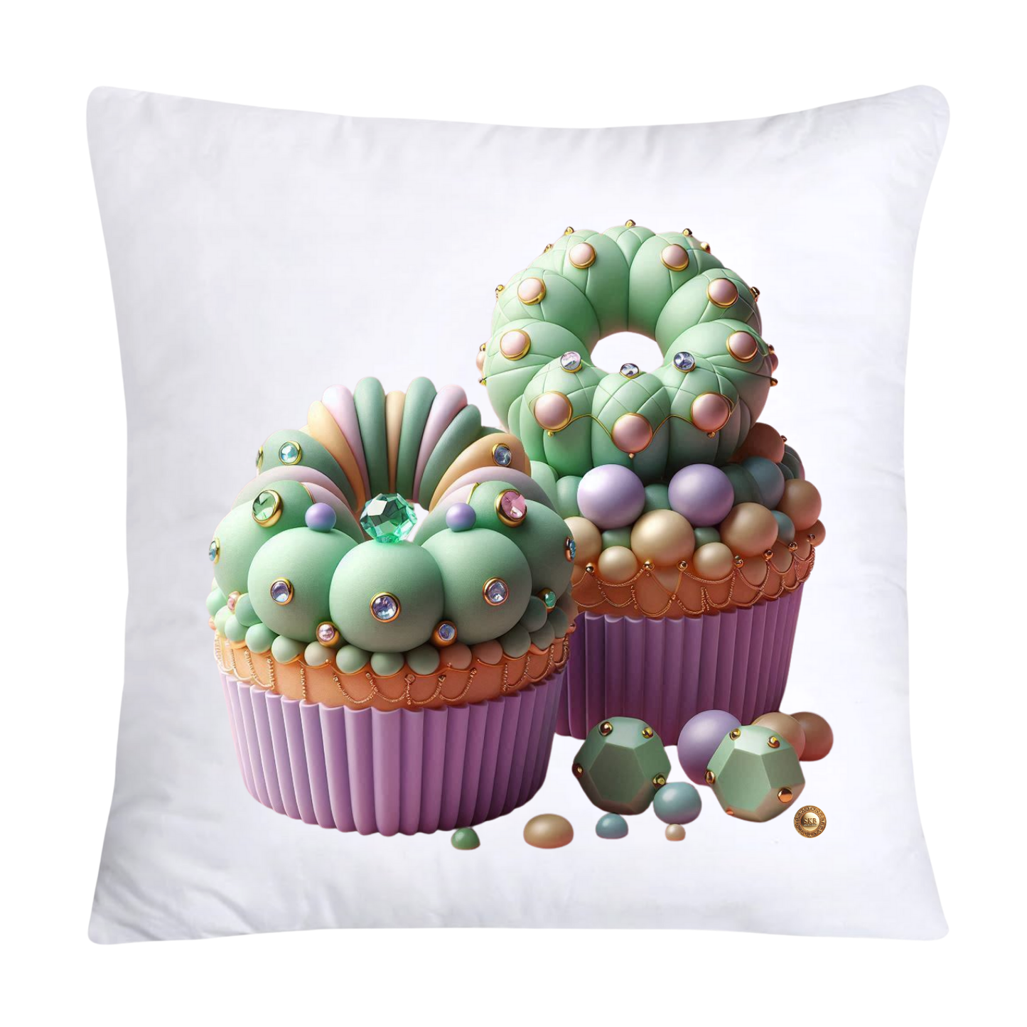 Pastel Cupcakes Donuts and Candy Pillow Covers 18x18-2559
