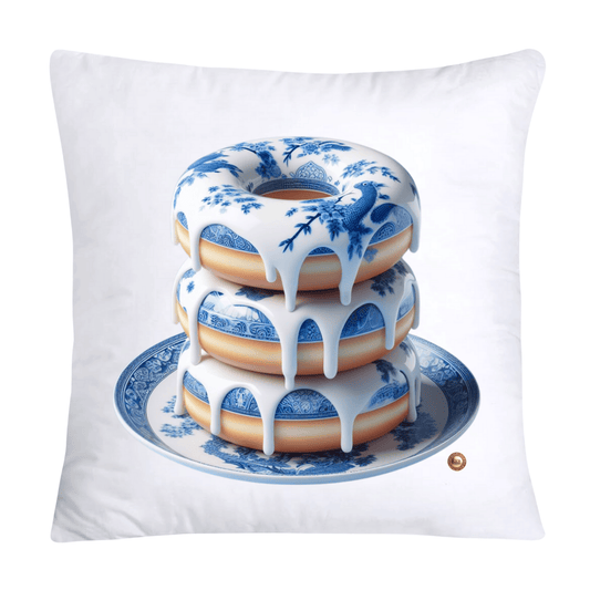 Blue Willow Whimsical Donut 18x18 Throw Pillow Covers-2307