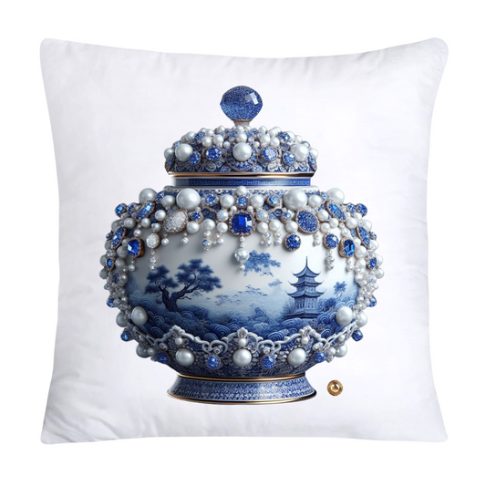 Blue and White Willow Stunning Ginger Jar Pillow Covers-163