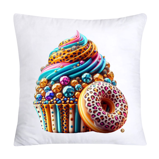 Wild Animal Print Cupcake Throw Pillow Covers 18X18-1162