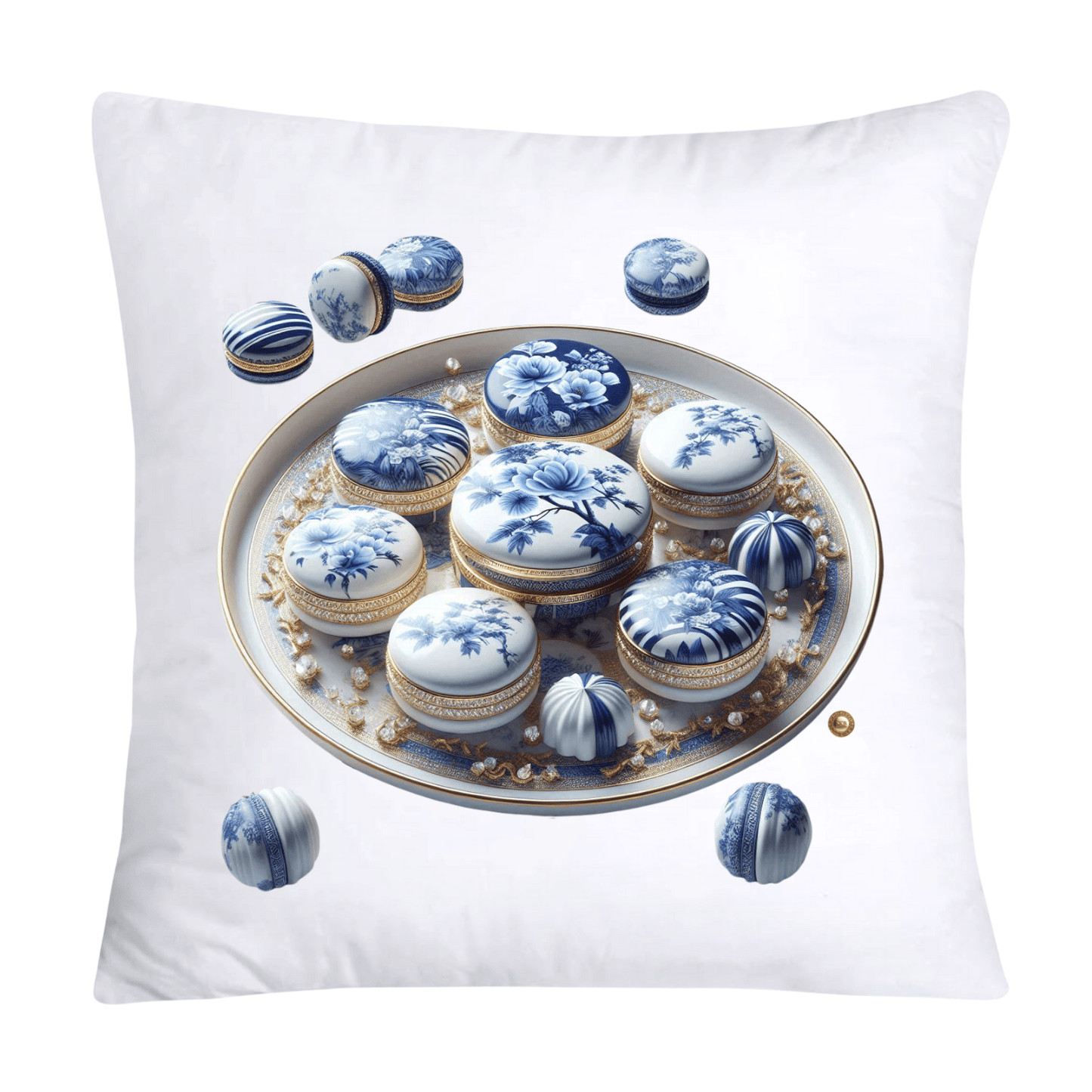 Blue Willow 18x18 Adorable Macaroon Throw Pillow Covers-1896