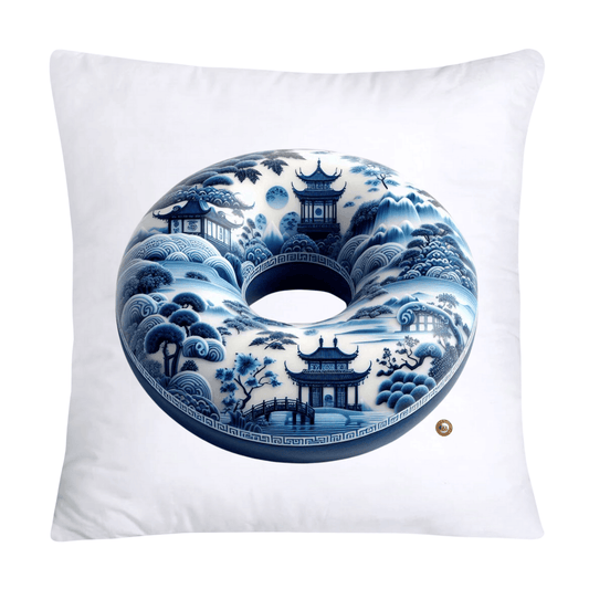 Blue Willow Whimsical Donut 18x18 Throw Pillow Covers-2282