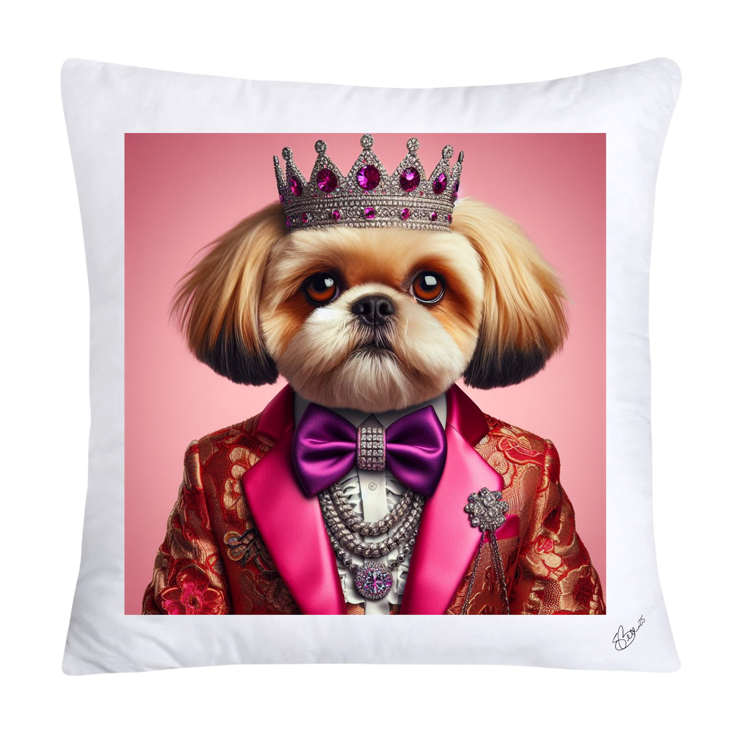 Royal Pet Portrait Pillow Covers 18X18-Shih Tzu at Versailles-736