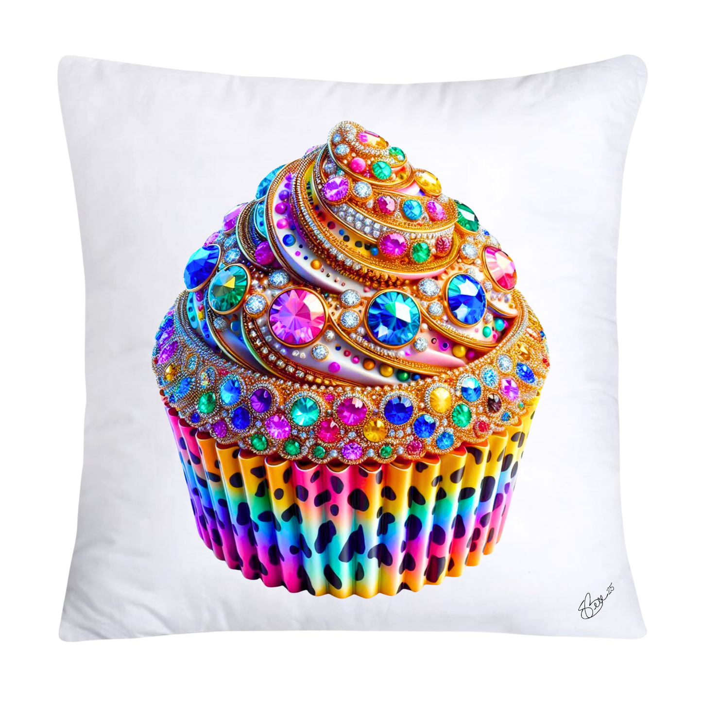 Wild Animal Print Cupcake Throw Pillow Covers 18x18-333