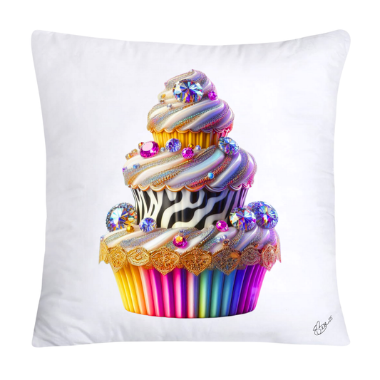 Wild Animal Print Cupcake Throw Pillow Covers 18x18-873