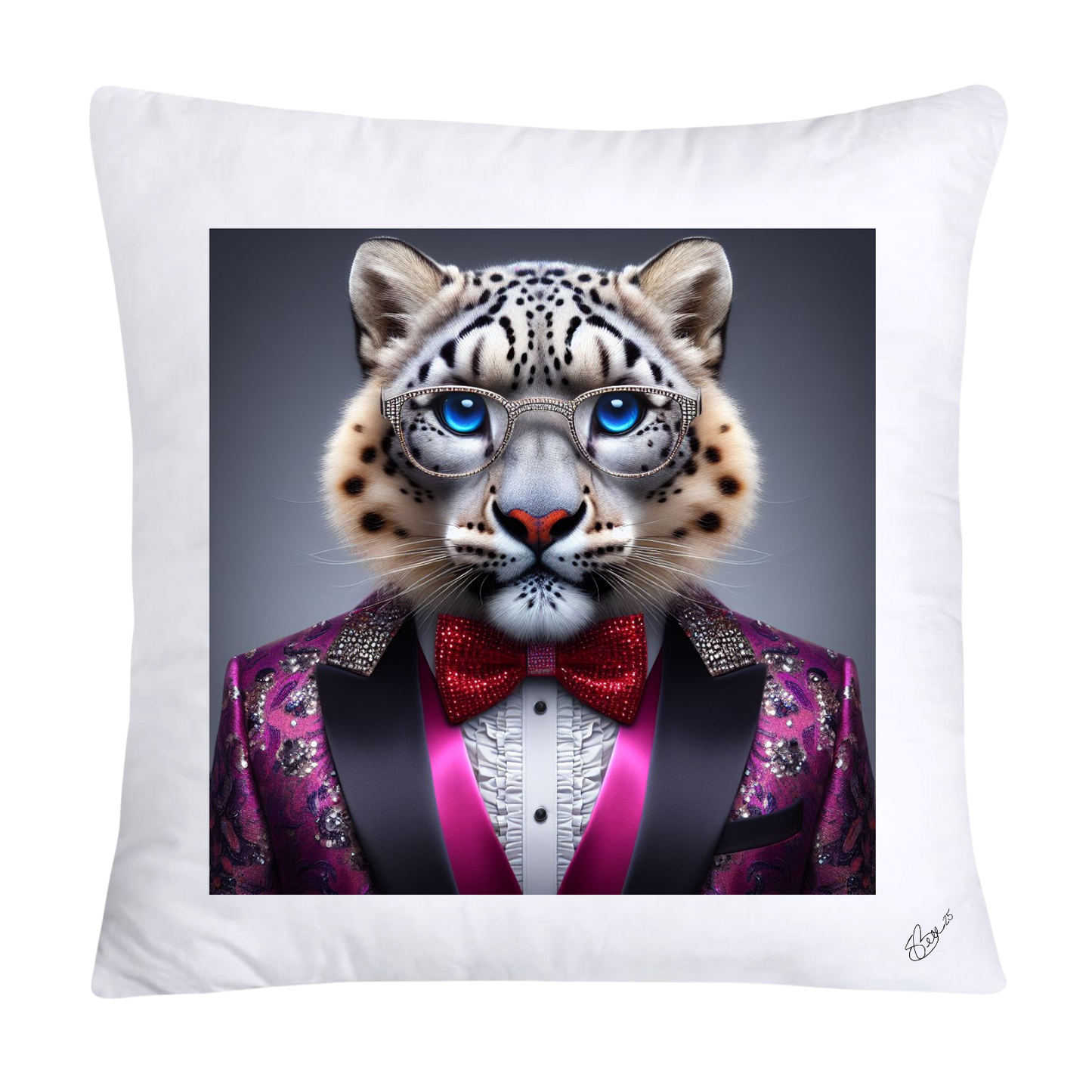 Royal Pet Portrait Throw Pillow Covers 18X18-Leopard Kings and Queens- 638