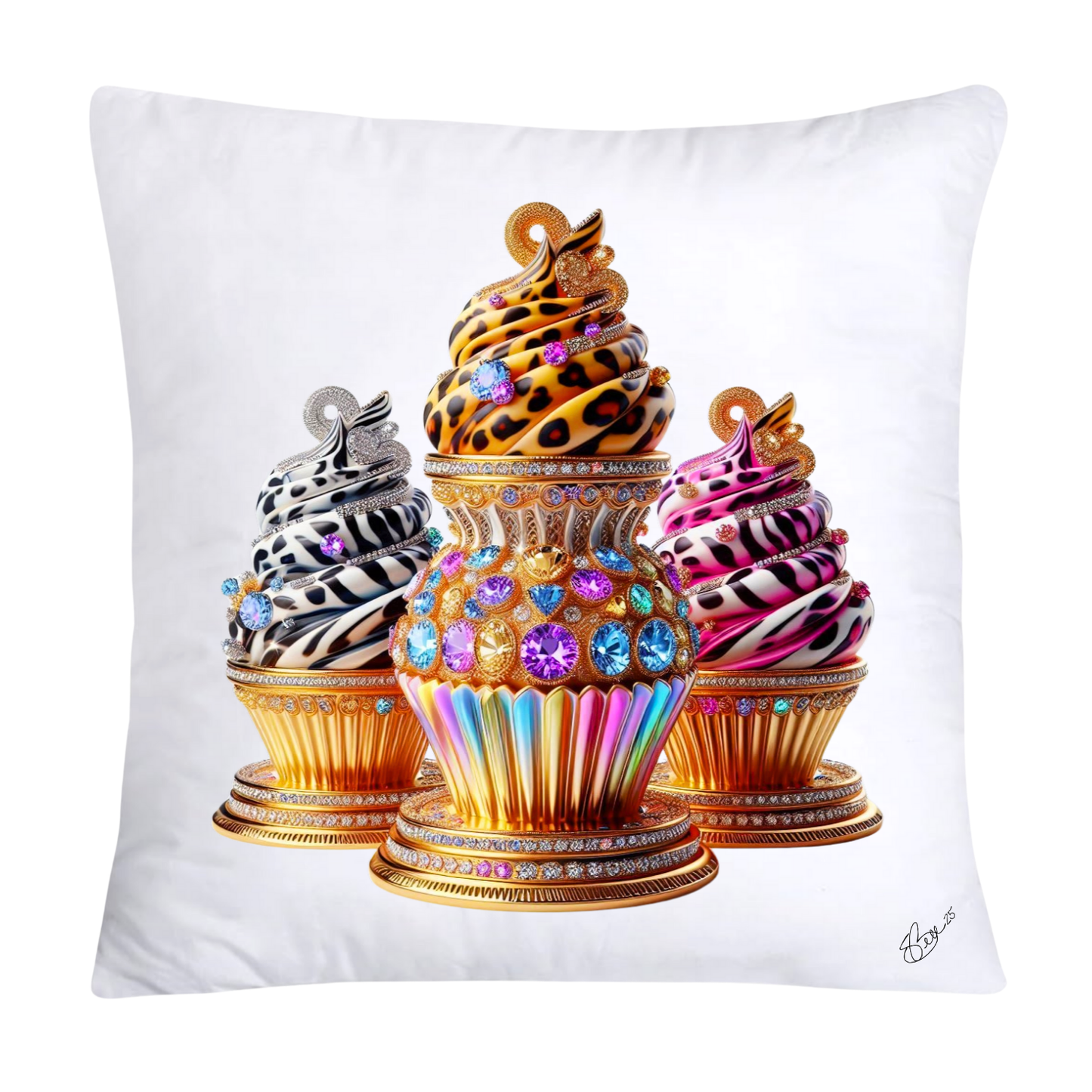 Wild Animal Print Cupcake 18x18 Throw Pillow Covers-841