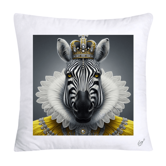 Royal Pet Portrait Throw Pillow Covers 18X18-Kings and Queens-Zebra-664