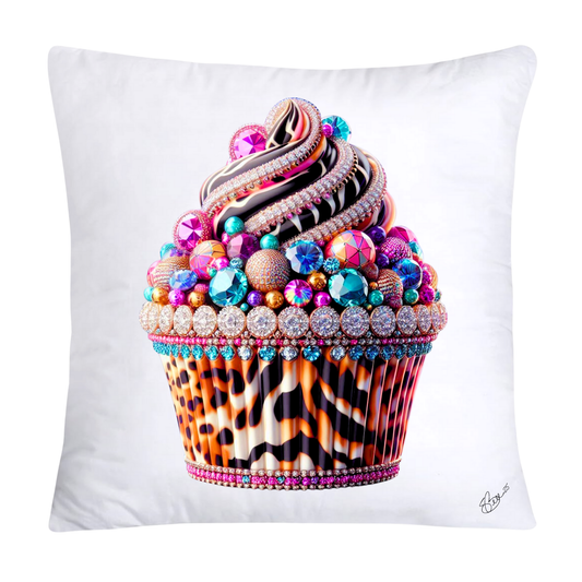 Wild Animal Print Cupcake 18x18 Throw Pillow Covers-795