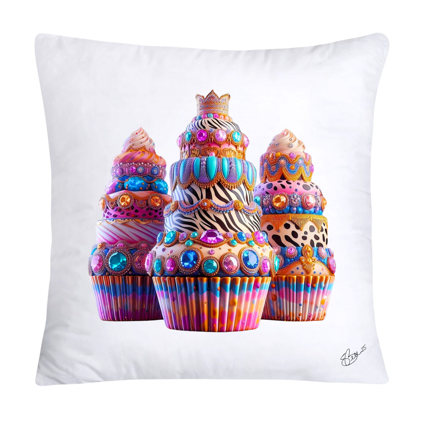 18x18 Wild Animal Print Cupcake Throw Pillow Covers-909
