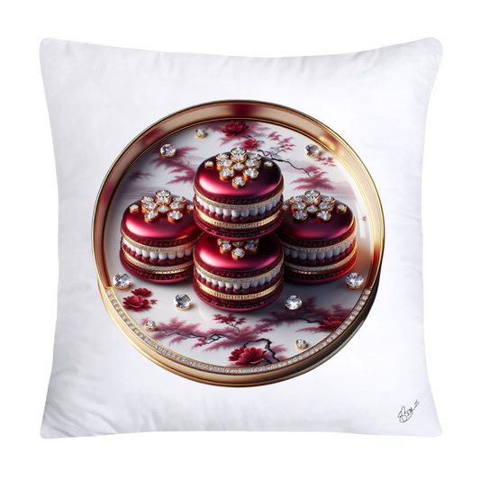 Chinoiserie Maroon Willow Macaroon Pillow Covers-2793