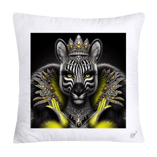 Royal Pet Portrait Throw Pillow Covers 18X18-Kings and Queens-Zebra-713