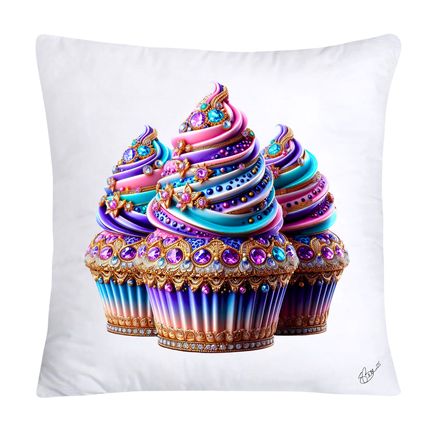 Wild Animal Print Cupcake Throw Pillow Covers 18x18-351