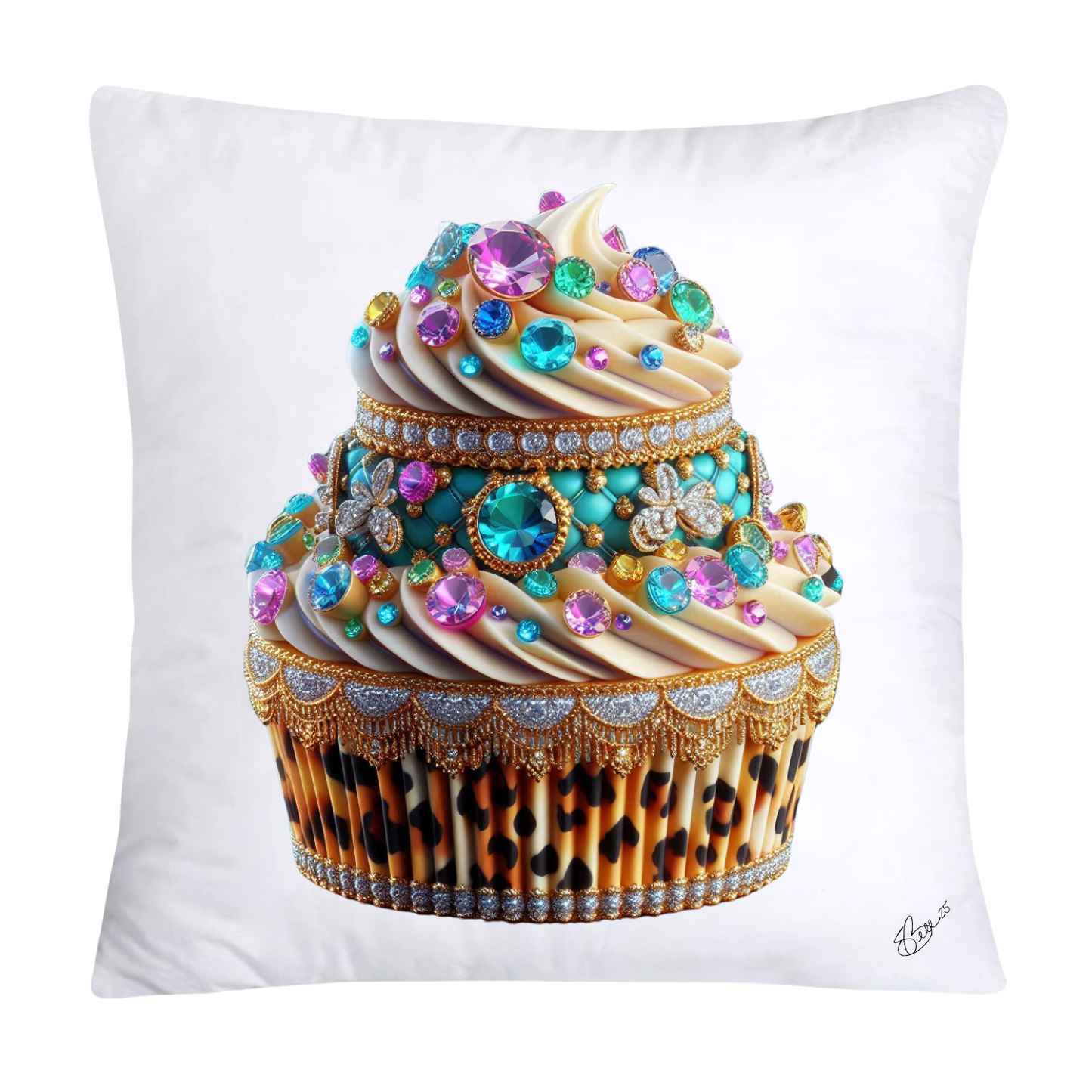 Wild Animal Print Cupcake Throw Pillow Covers 18x18-352