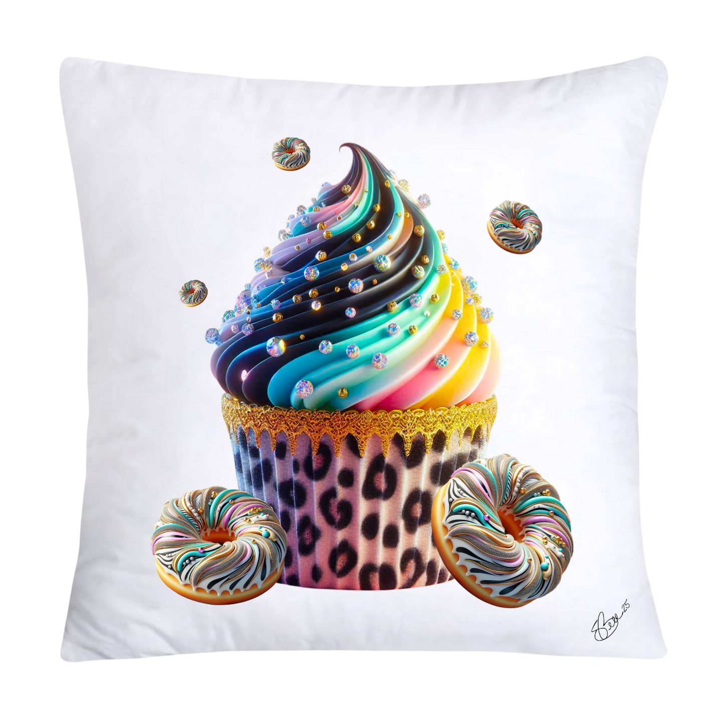 Wild Animal Print Cupcake Throw Pillow Covers 18X18-1176