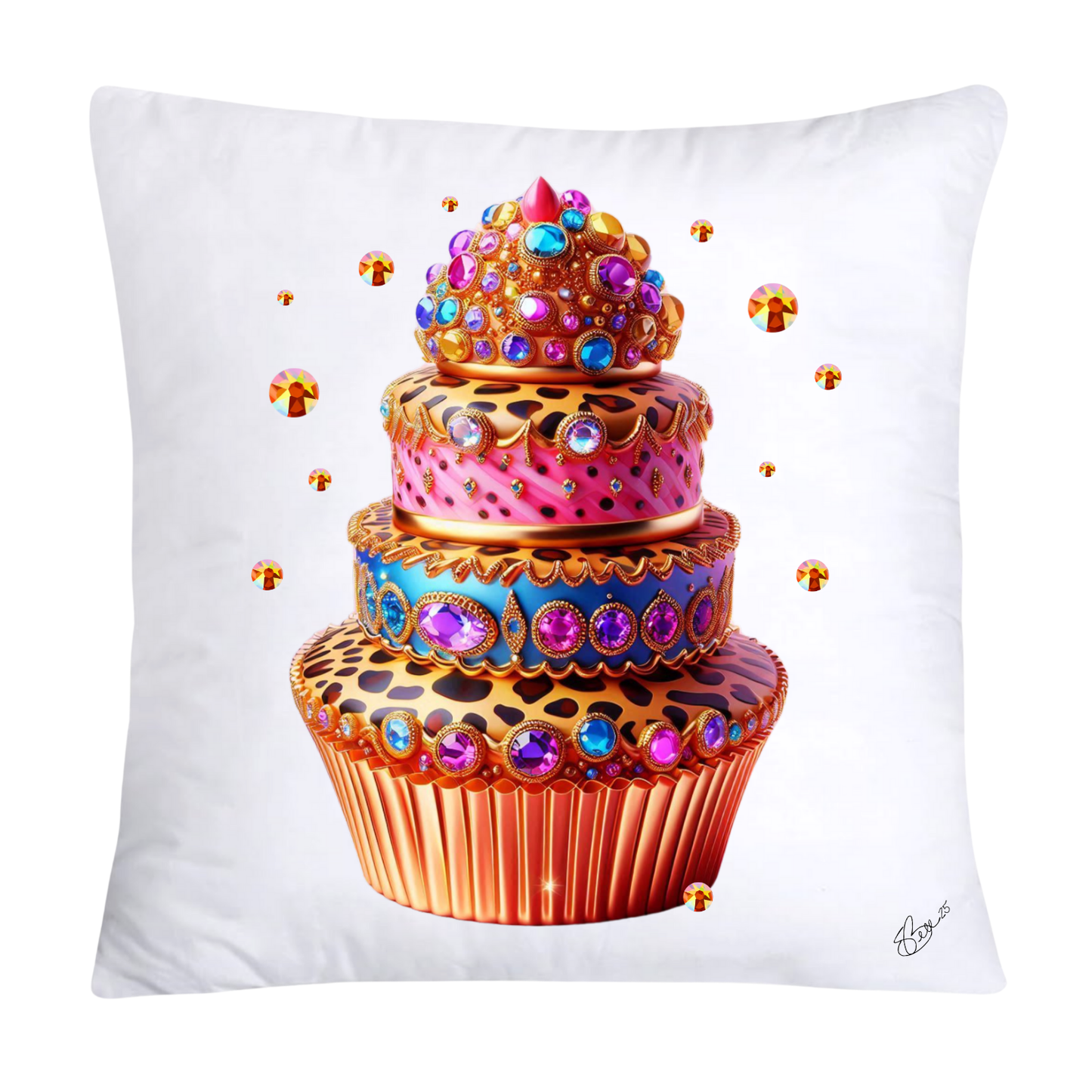 Wild Animal Print Cupcake 18x18 Throw Pillow Covers-928