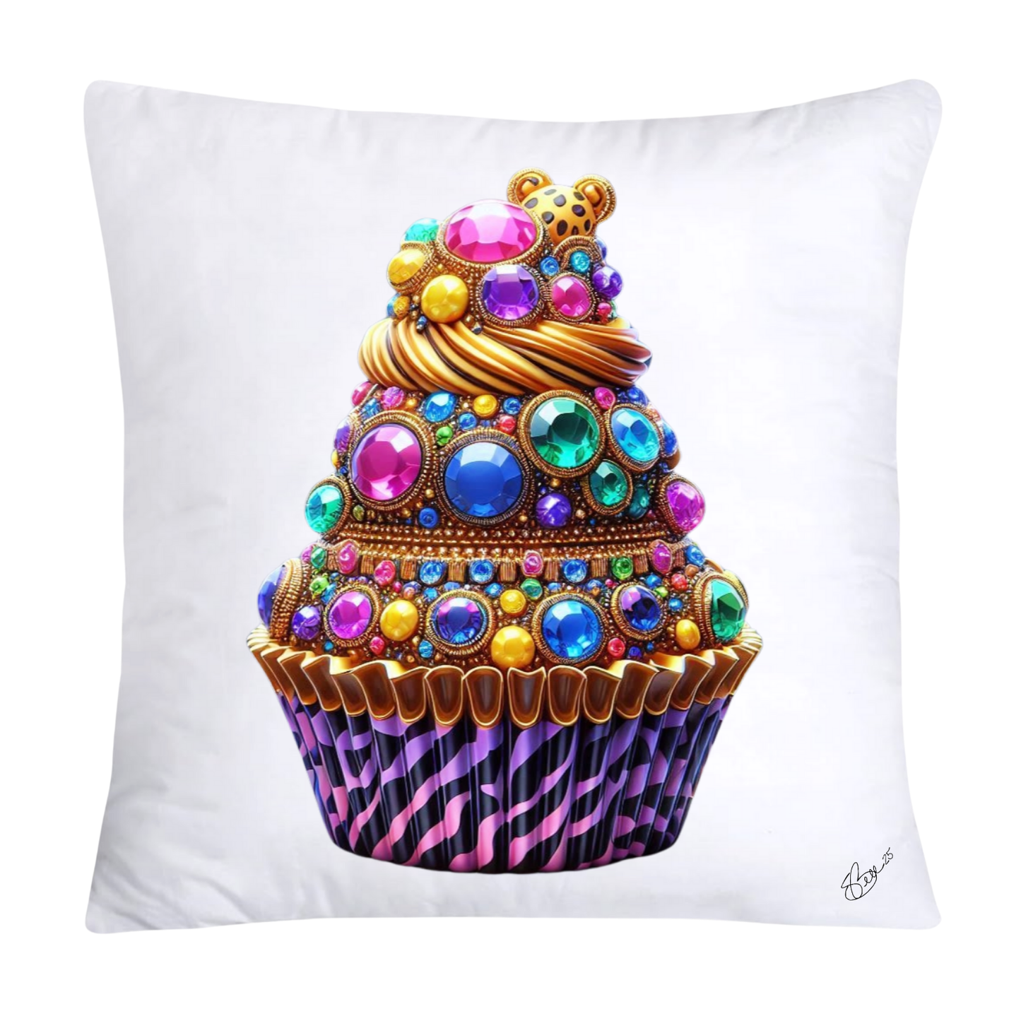 Wild Animal Print Cupcake Throw Pillow Covers 18X18-422