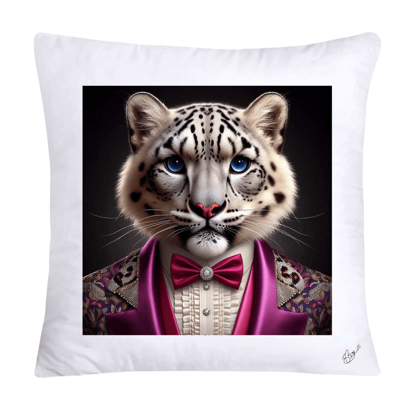 Royal Pet Portrait Throw Pillow Covers 18X18-Leopard Kings and Queens-637