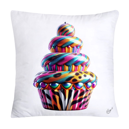 Wild Animal Print Cupcake Throw Pillow Covers 18x18-356