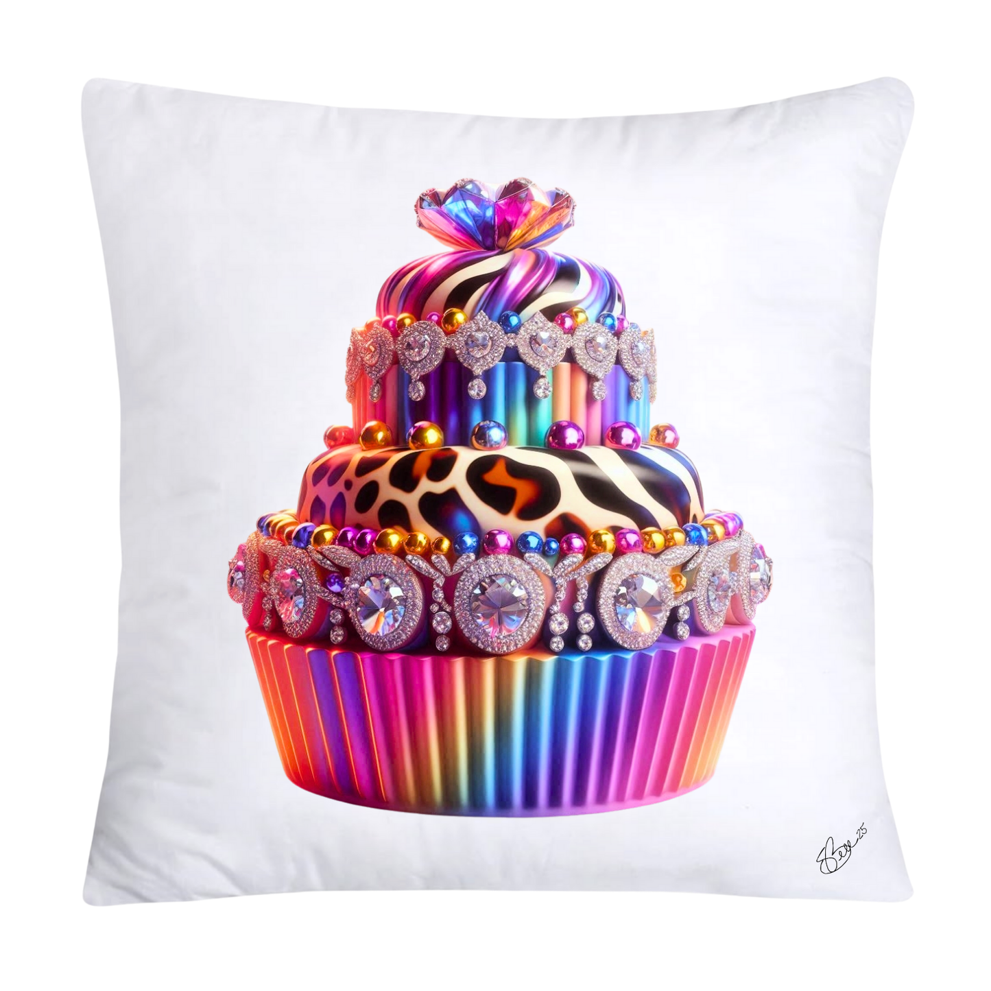 Wild Animal Print Cupcake Throw Pillow Covers 18x18-370