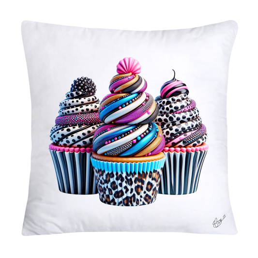 Wild Animal Print Cupcake 18x18 Throw Pillow Covers-832