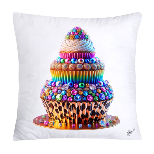 18x18 Wild Animal Print Cupcake Throw Pillow Covers-916