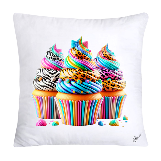 Wild Animal Print Cupcake 18x18 Throw Pillow Covers-835