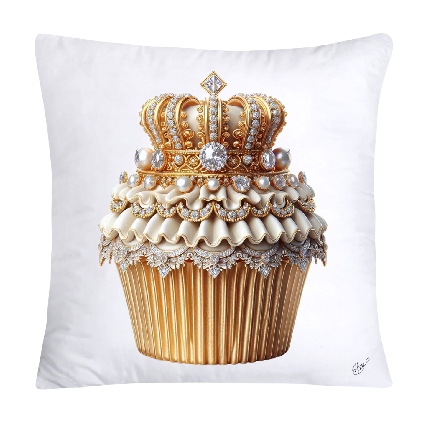 Royalty Gold Cupcake Throw Pillow Covers-924