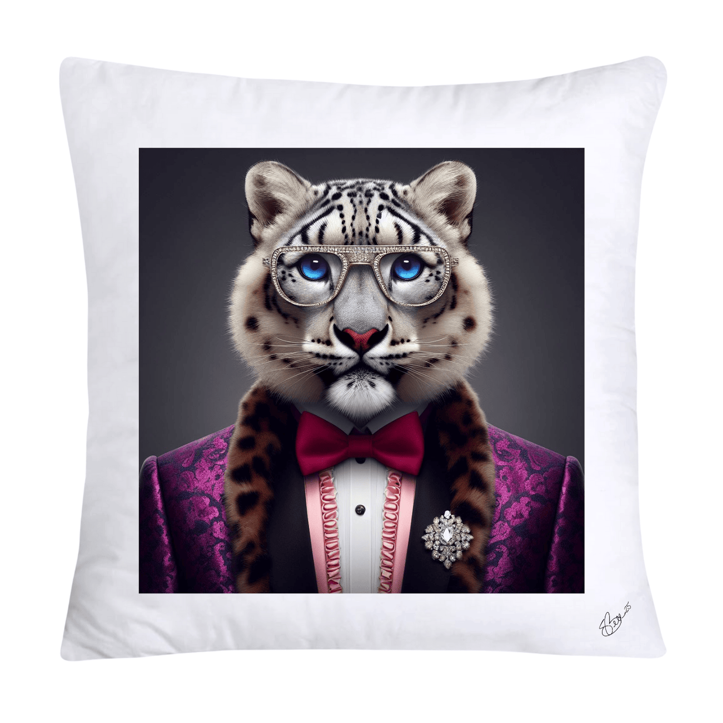 Royal Pet Portrait Throw Pillow Covers 18X18-Leopard Kings and Queens-632
