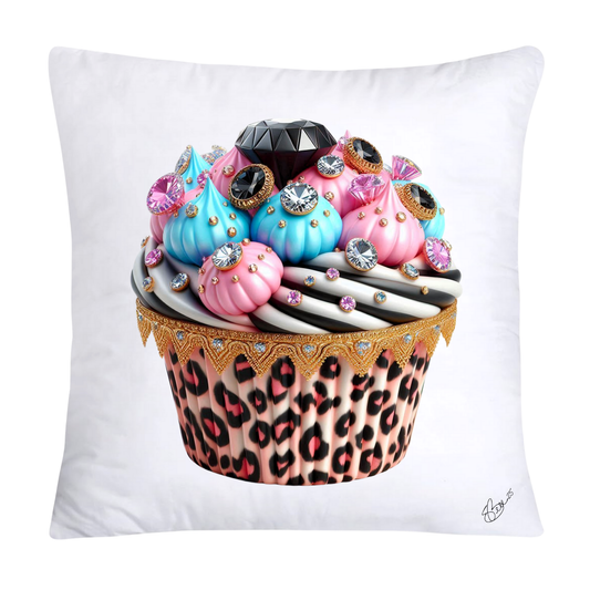 Wild Animal Print Cupcake 18x18 Throw Pillow Covers-806