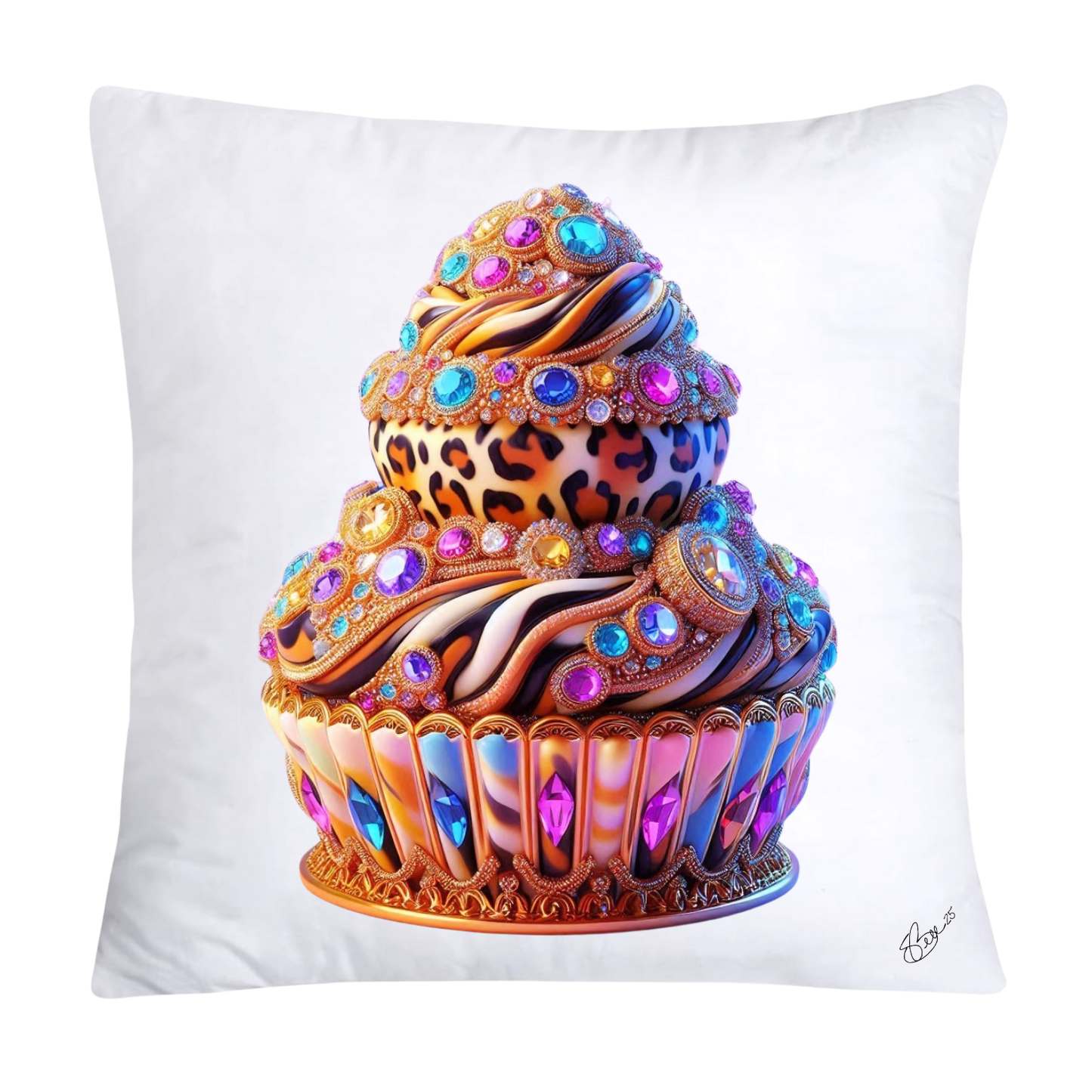 Wild Animal Print Cupcake 18x18 Throw Pillow Covers-838