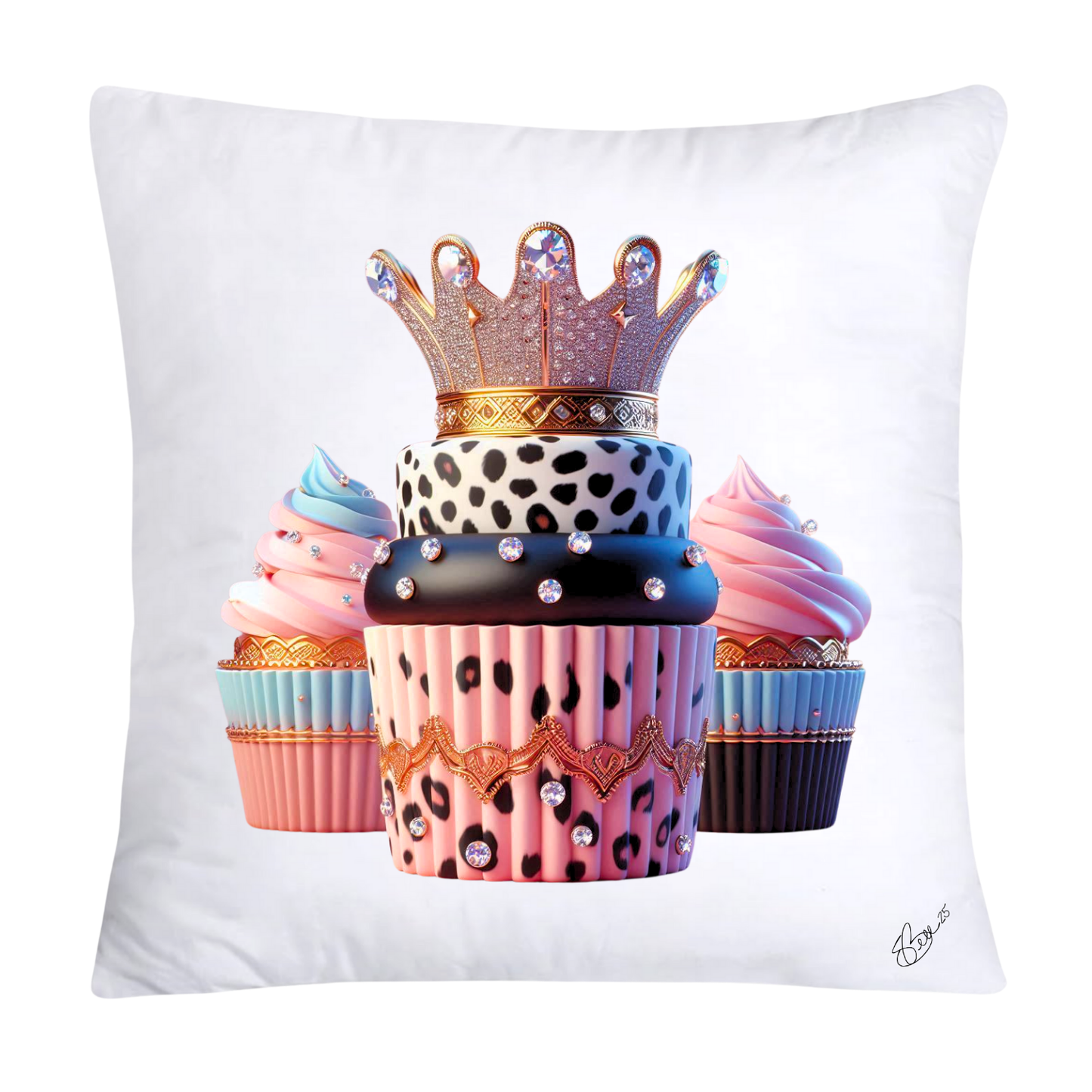 Royal and Wild Animal Print Cupcake Pillow Covers 18x18-386