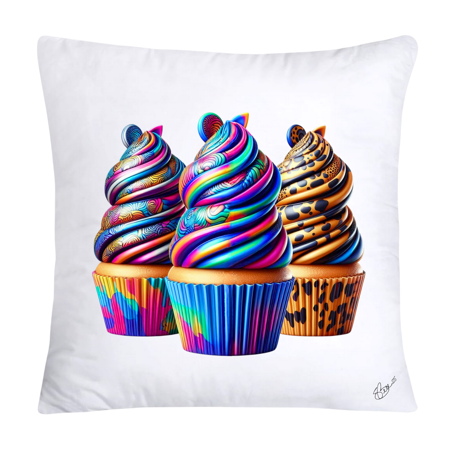 Wild Animal Print Cupcake 18x18 Throw Pillow Covers-857