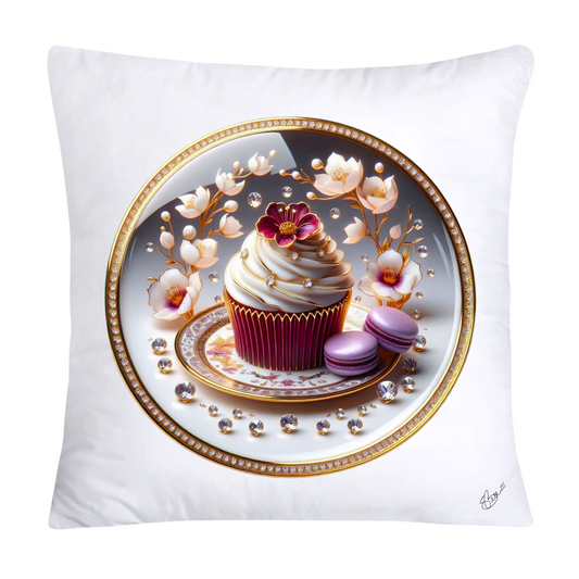 Chinoiserie Maroon Willow Macaroon Pillow Covers-2782