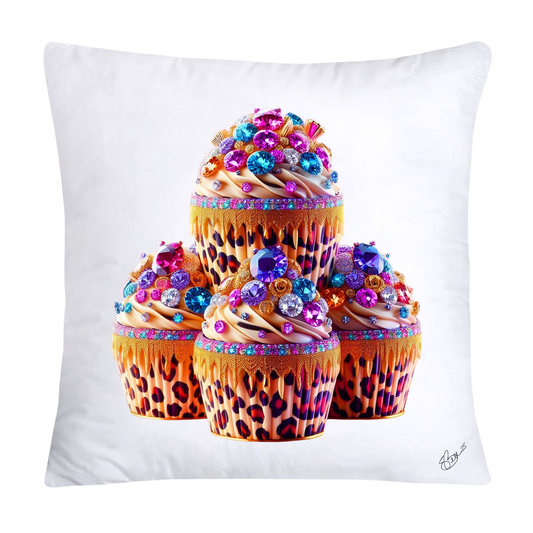 Wild Animal Print Cupcake 18x18 Throw Pillow Covers- 807