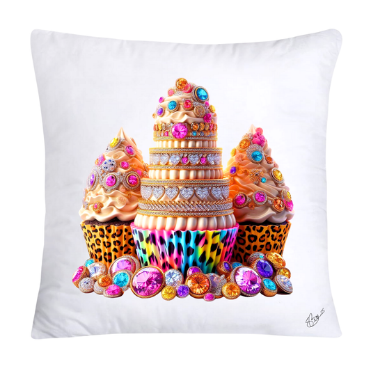 Wild Animal Print Cupcake Throw Pillow Covers 18X18-414