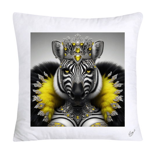 Royal Pet Portrait Throw Pillow Covers 18X18-Kings and Queens-Zebra-710