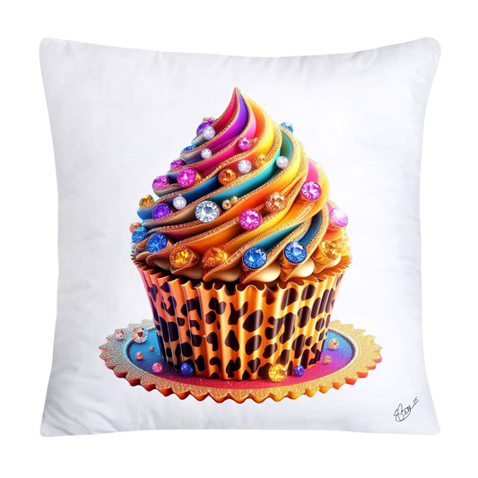 Wild Animal Print Cupcake Throw Pillow Covers 18x18- 774