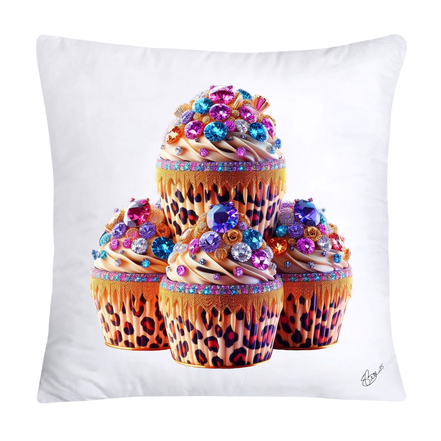 Wild Animal Print Cupcake 18x18 Throw Pillow Covers-851