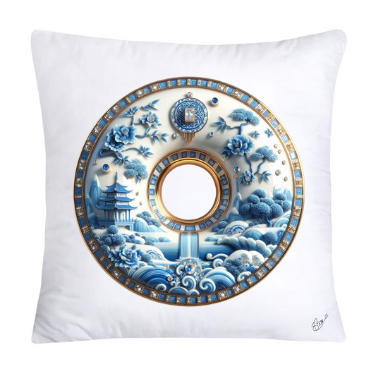 Blue Willow Whimsical Donut Throw Pillow Covers 18X18-1387