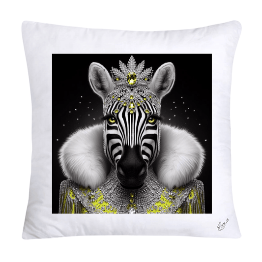 Royal Pet Portrait Throw Pillow Covers 18X18-Kings and Queens-Zebra-665