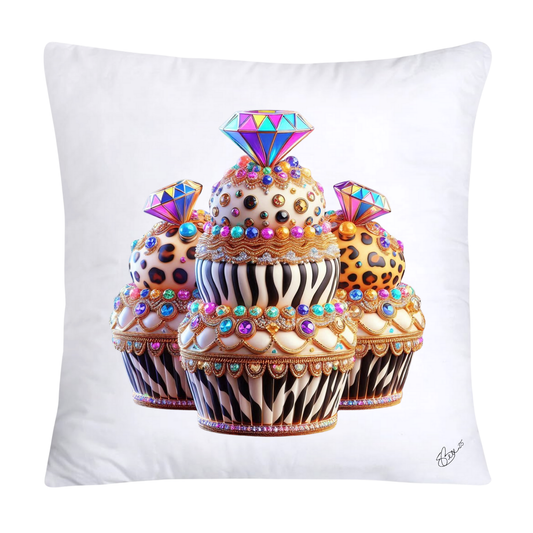 Wild Animal Print Cupcake 18x18 Throw Pillow Covers-845