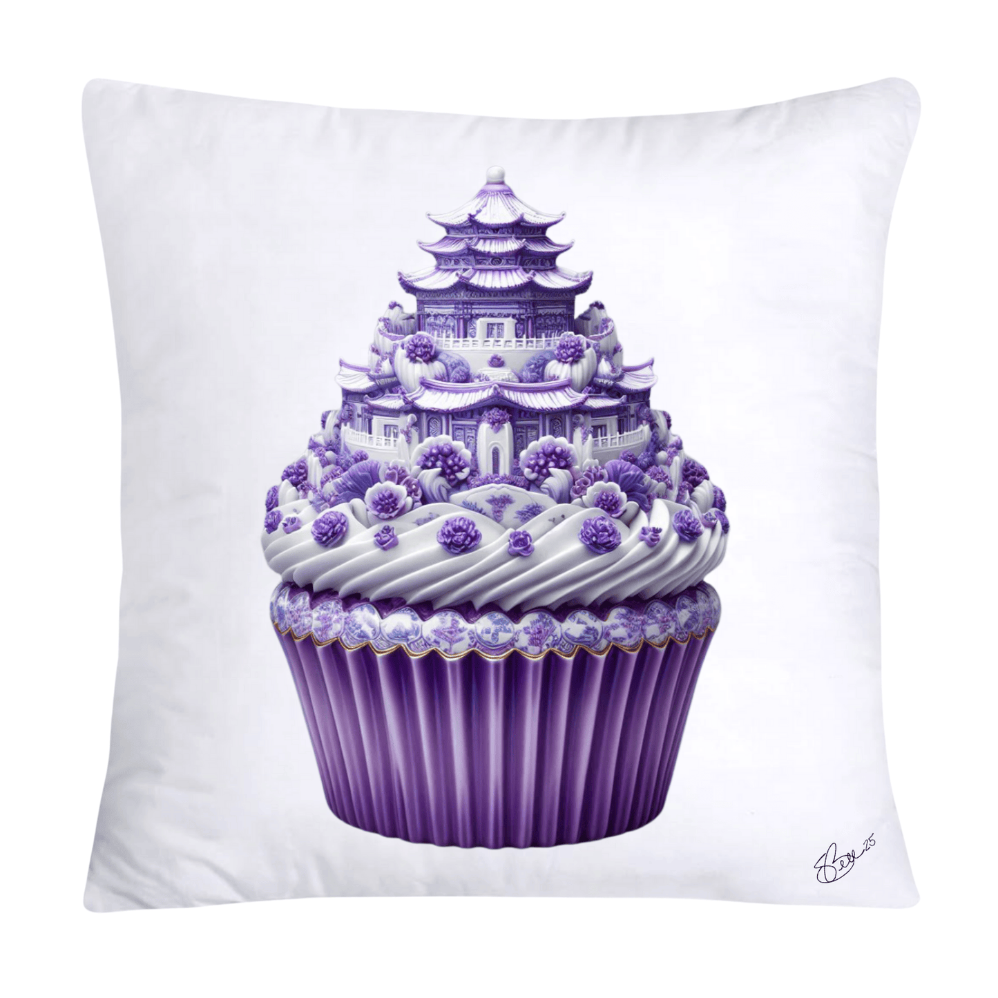 Purple Willow 18x18 Whimsical Cupcake Pillow Covers-553