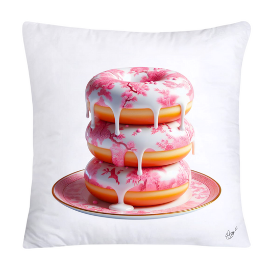 Pink Willow Chinoiserie Donut Throw Pillow Covers 18X18-2762