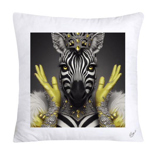 Royal Pet Portrait Throw Pillow Covers 18X18-Kings and Queens-Zebra-668