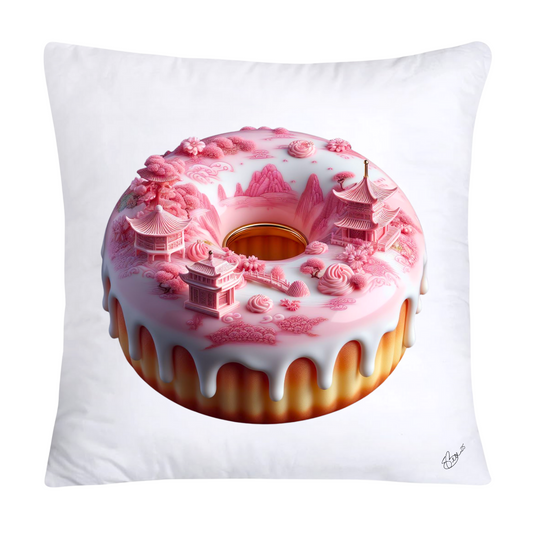 Pink Willow Chinoiserie Donut Throw Pillow Covers 18X18-2757