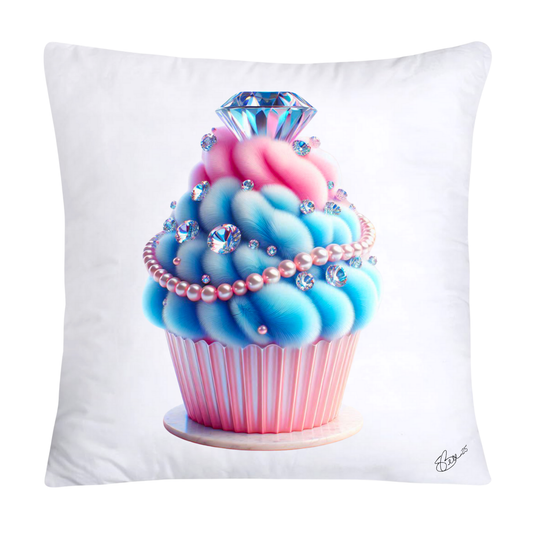 Cotton Candy Pink and Blue Cupcake Pillow Covers-2557