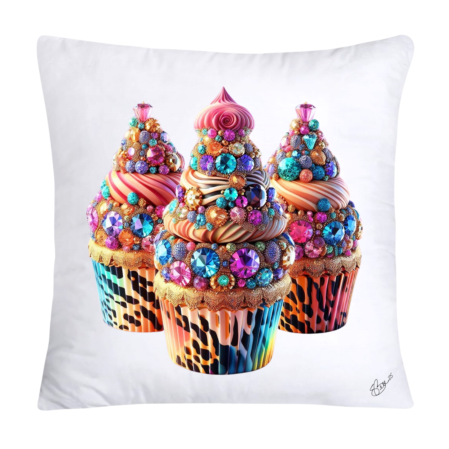 Wild Animal Print Cupcake Throw Pillow Covers 18x18-783