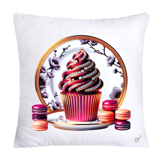 Chinoiserie Maroon Willow Macaroon Pillow Covers-2789